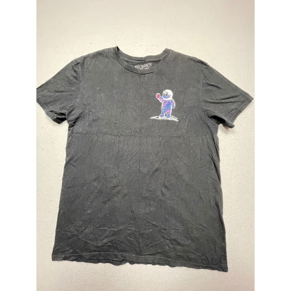 Riot Society T Shirt 100% Cotton Black Galaxy Astronaut Bear Large Mens